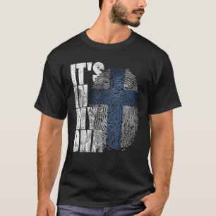 Camiseta Está no meu DNA Finlandês Suomi Finlândia Sinaliza