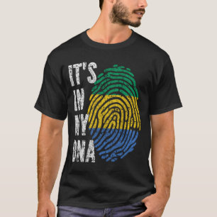 Camiseta Está no meu DNA Gabon Flag Men Mulheres Crianças