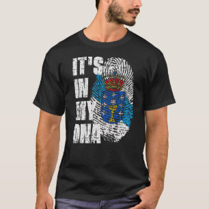Camiseta Está no meu Dna Galicia Flag Galego