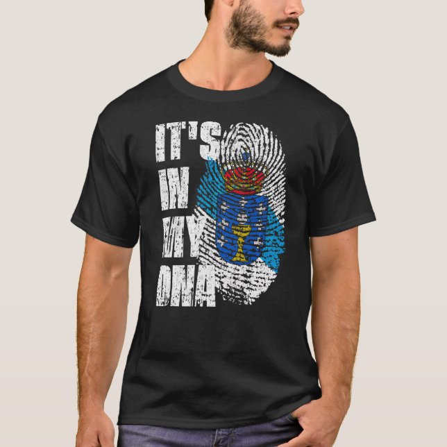 Camiseta Está no meu Dna Galicia Flag Galego (Frente)