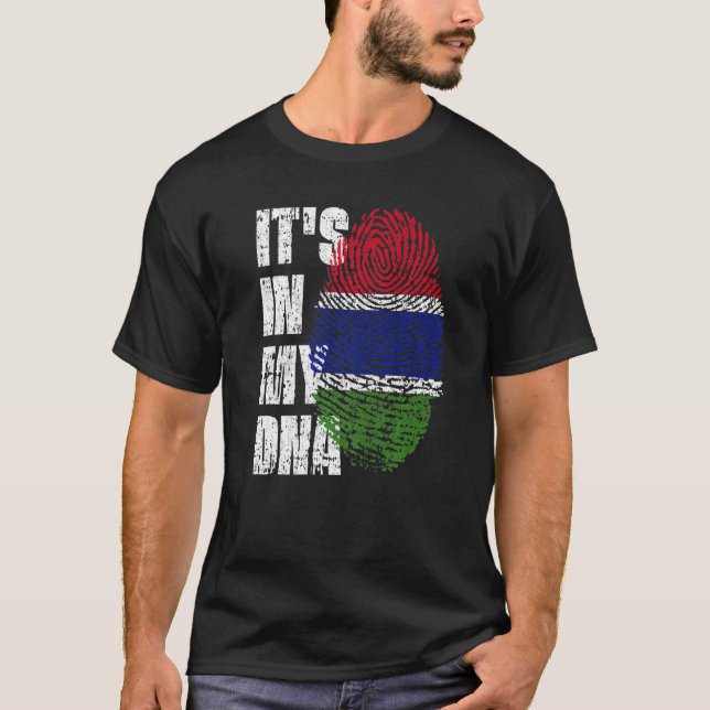 Camiseta Está no meu Dna Gambia Flag Gambian (Frente)