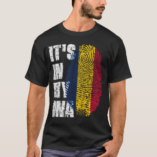 Camiseta Está no meu DNA, Gift da Garota do Chade Flag