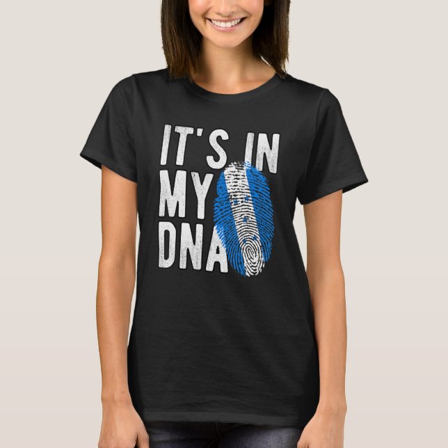 Camiseta Está no meu DNA Honduras, sinalizador Fingerprint (Frente)