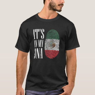 Camiseta Está No Meu Dna Impressão Digital Bandeira Mexican