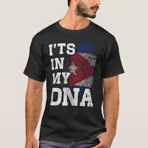 Camiseta Está No Meu DNA Impressão Digital Cubana Bandeira