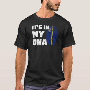Camiseta Está no Meu DNA Impressão Digital da Bandeira de N