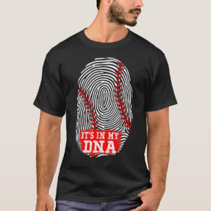 Camiseta Está no meu DNA Impressão Digital Engraçado Baseba