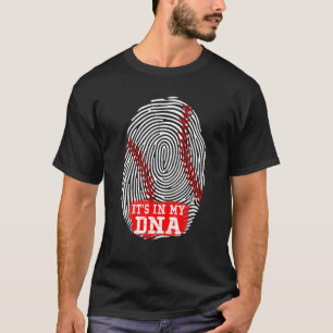Camiseta Está no meu DNA Impressão Digital Engraçado Baseba