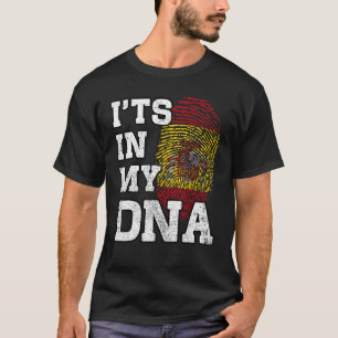 Camiseta Está no meu DNA Impressão Digital Espanhola Orgulh
