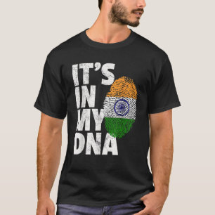 Camiseta Está no meu DNA Índia Bandeira Homens Indianos Nov