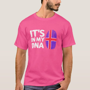 Camiseta Está no meu DNA Islandês Sinalizador Impressão Dig