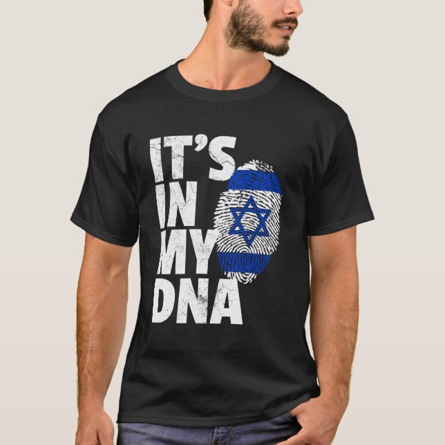 Camiseta Está No Meu Dna Israel Bandeira do Orgulho Naciona (Frente)