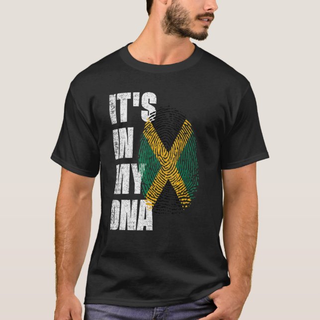 Camiseta ESTÁ NO MEU DNA Jamaica Flag Jamaican (Frente)