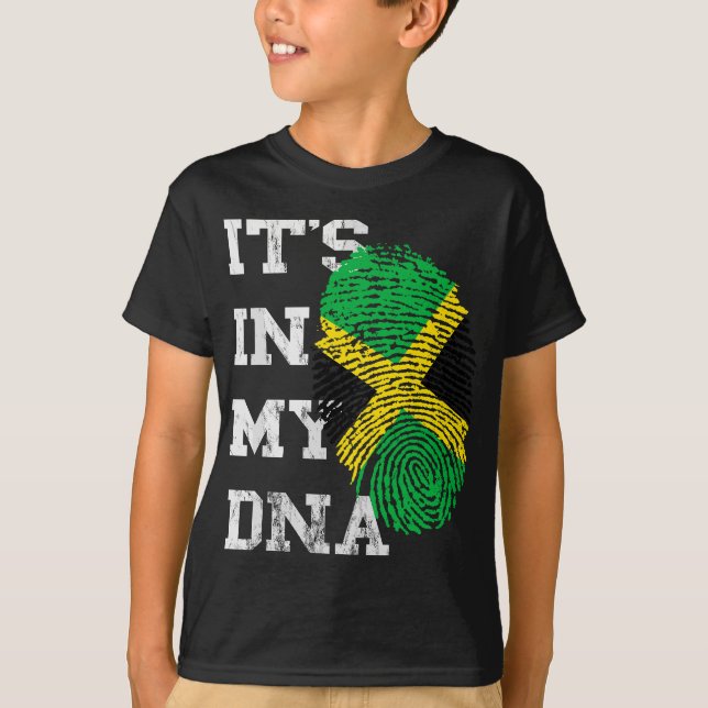 Camiseta Está no meu DNA Jamaica Genetic Jamaican Roots Jam (Frente)