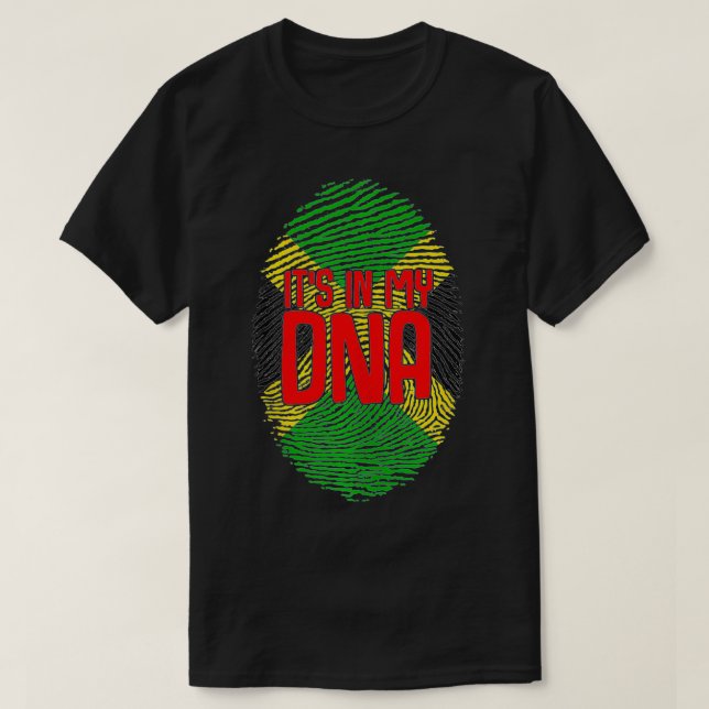 Camiseta Está no meu DNA Jamaica Genetic Jamaican Roots Pri (Frente do Design)
