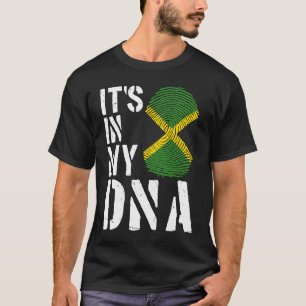 Camiseta Está no meu DNA jamaicano Flag Fingerprint BHM Afr