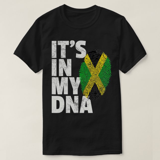 Camiseta ESTÁ NO MEU DNA Jamaicano, Jamaica Flag Pride Nati (Frente do Design)