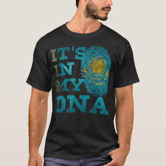 Camiseta Está no meu DNA Kazakh Heritage Cazaquistão Flag G