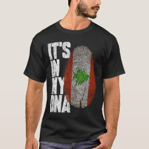Camiseta Está no meu DNA Libanês Orgulhoso Bandeira do Líba