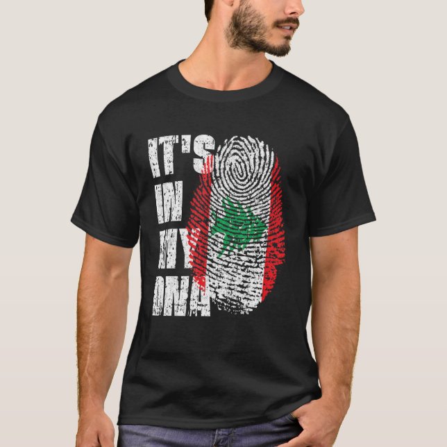Camiseta Está no meu DNA Líbano Bandeira Libanesa (Frente)