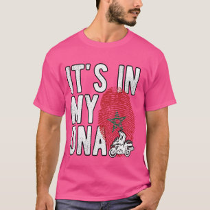 Camiseta Está no meu DNA Marrocos Flag Moto Marroquino