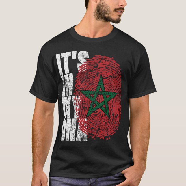 Camiseta Está no meu DNA marroquino Presente Africano Moori (Frente)