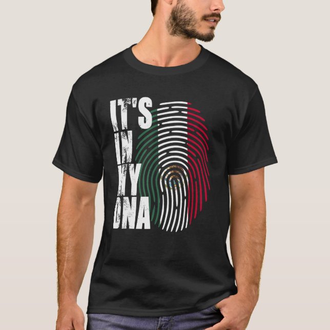 Camiseta Está no meu DNA México A Independência da Bandeira (Frente)