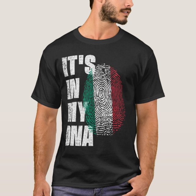 Camiseta ESTÁ NO MEU DNA, NA bandeira da Itália (Frente)