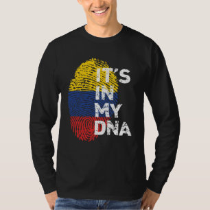 Camiseta Está No Meu DNA Orgulho Colombiano Herança