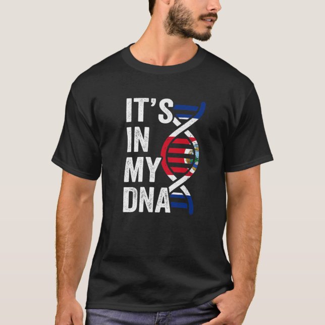 Camiseta Está no meu DNA Orgulhoso Raízes Costa Rica - Hisp (Frente)