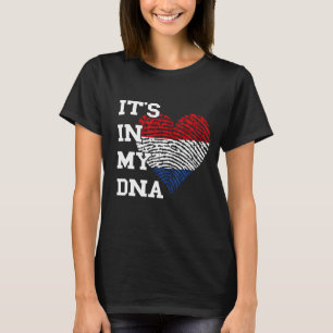 Camiseta Está no meu DNA Países Sinalizador Heart Dutch Fla
