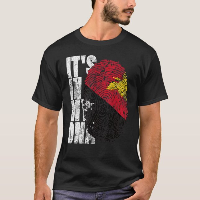 Camiseta Está no meu Dna Papua Nova Guiné Impressão Papua N (Frente)