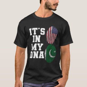 Camiseta Está no meu DNA Paquistão bandeira EUA bandeira pa