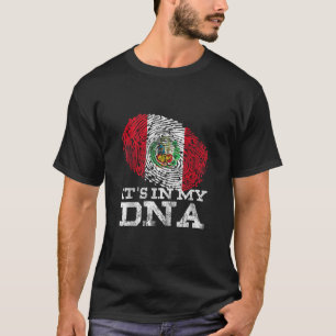 Camiseta Está no meu DNA Peruano Oferece Bandera hispânica