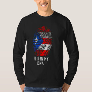 Camiseta Está no meu Dna Porto Rico, Homem de Bandeira Riqu