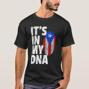 Camiseta Está no meu Dna Porto Rico, Homem de Bandeira Riqu