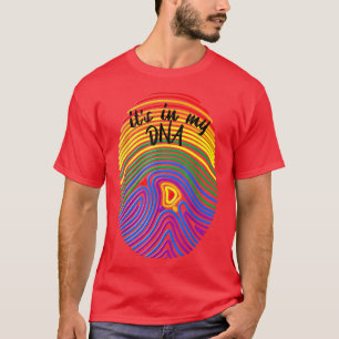 Camiseta Está no meu DNA Rainbow Flag Orgulho gay Mês LGBT