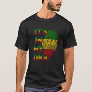 Camiseta Está no meu DNA Rasta Reggae Roota Jama Rastafaria