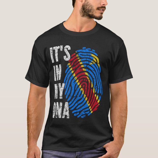 Camiseta ESTÁ NO MEU DNA República Democrática do Congo (Frente)