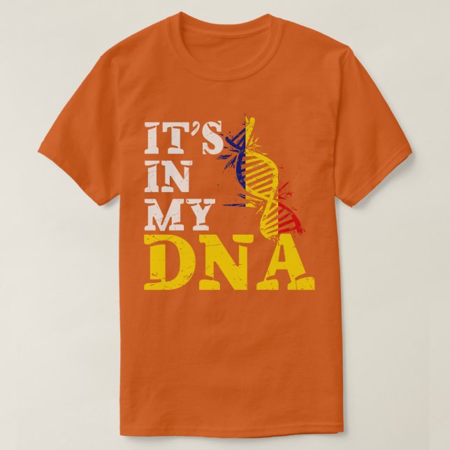 Camiseta Está no meu DNA, Romênia (Frente do Design)