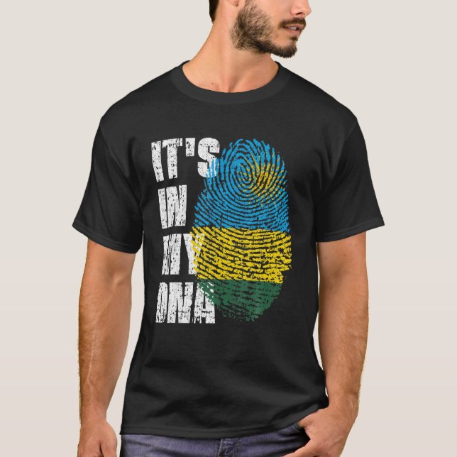 Camiseta Está no meu DNA, Ruanda Flag Rwandan (Frente)