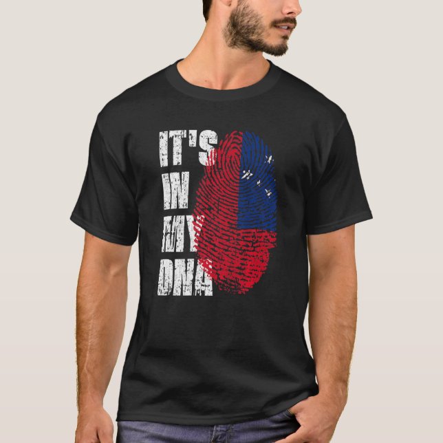 Camiseta Está no meu Dna Samoa Flag Samoan (Frente)