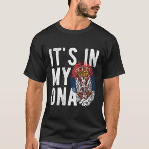 Camiseta Está No Meu Dna Sérvia Sinalizador.