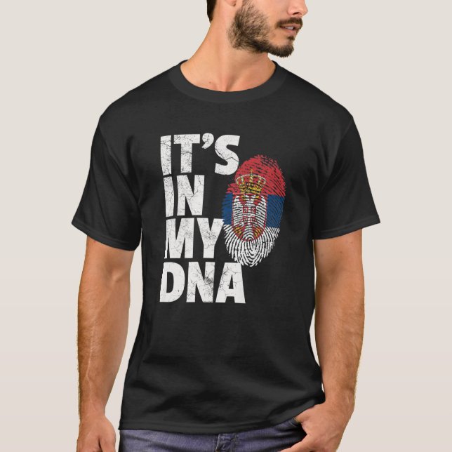 Camiseta Está no meu DNA, sérvio, Presente de Natal da band (Frente)
