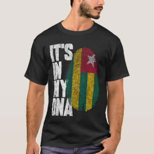Camiseta Está no meu DNA Togo Togo, Orgulhento, Bandeira