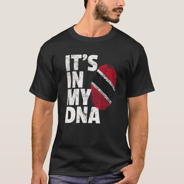 Camiseta Está no meu DNA Trinidad e Tobago Bandeira Natal (Frente)