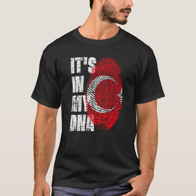 Camiseta Está no meu DNA, Turquia, bandeira turca (Frente)