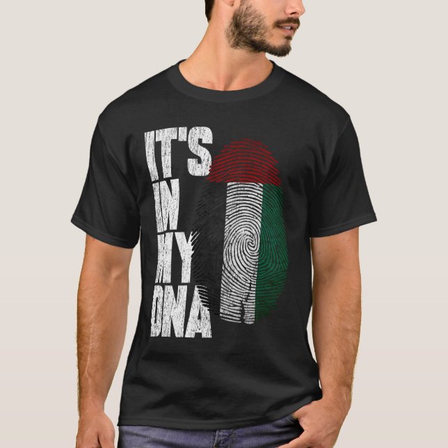 Camiseta Está no meu DNA UAE Orgulhoso Sinalizador dos Emir (Frente)