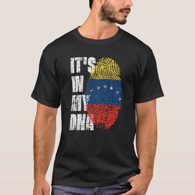 Camiseta Está no meu Dna Venezuela Sinalizador venezuelano (Frente)