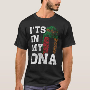 Camiseta Está no meu DNA Zambiano Impressão Digital Orgulho